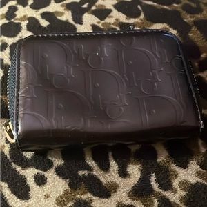 Beautiful Dior zip around wallet brown with Dior all over it